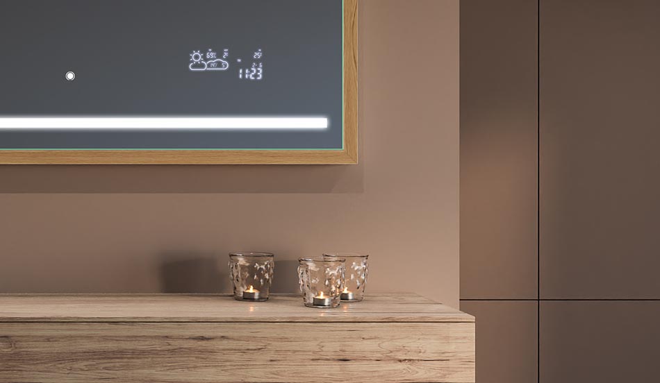 Espejo de pared tipo loft con iluminación LED y diseño moderno | ARTFORMA