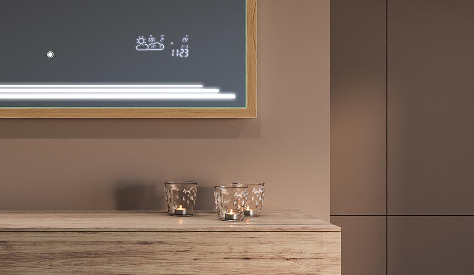 Espejo de pared tipo loft con iluminación LED y diseño moderno | ARTFORMA