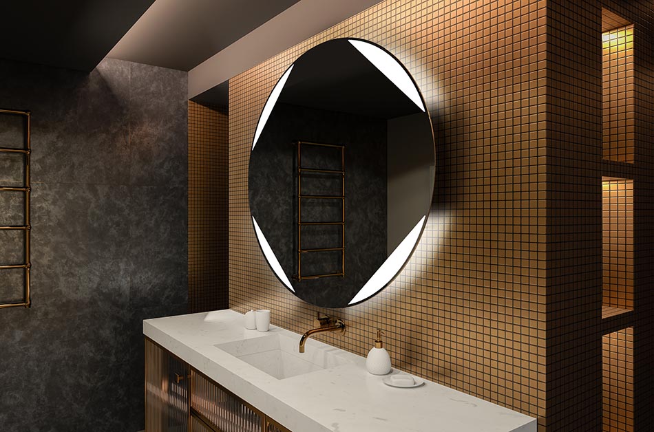 Espejo LED con contorno circular y diseño minimalista – espejo mural | ARTFORMA