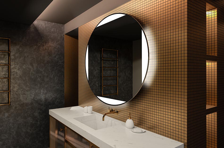 Espejo LED con contorno circular y diseño minimalista – espejo mural | ARTFORMA