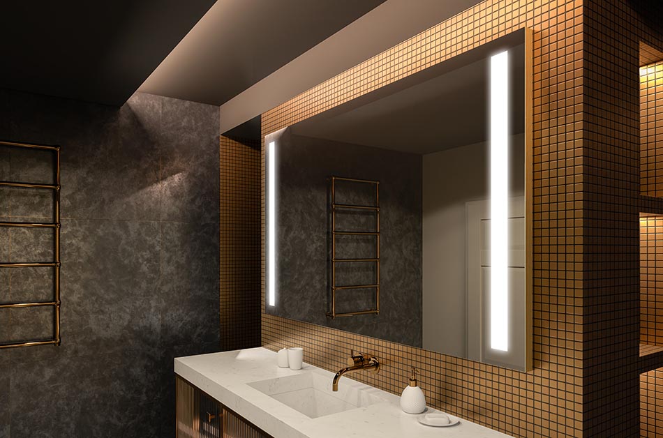 fabricado a medida con marco luminoso LED 27 Details about   Espejo de baño moderno e iluminado 