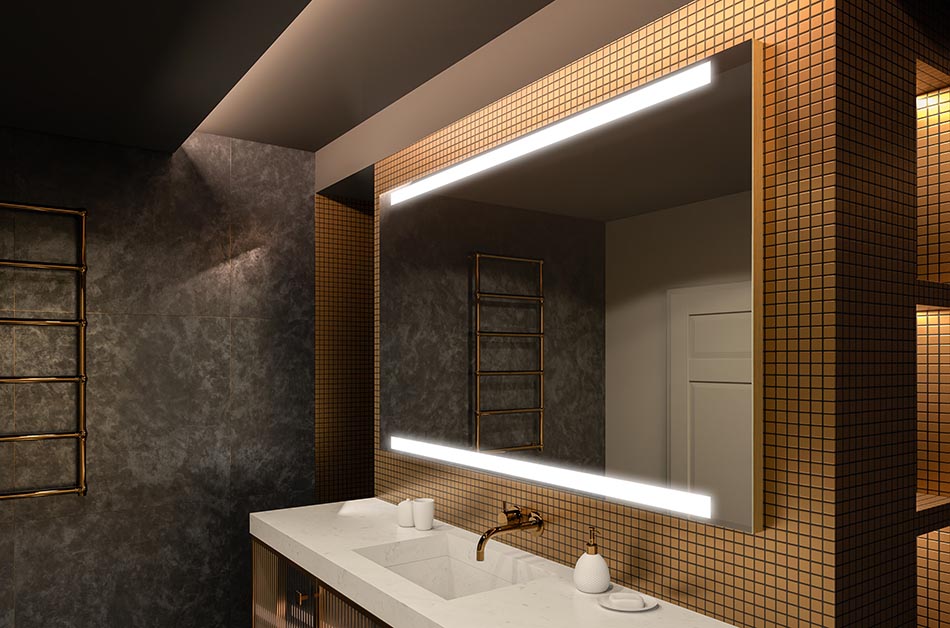 Artforma 150 x 70 cm Espejo de Baño con Iluminación LED Diferentes tamaños para Baño Dormitorio Maquillaje L47 Luz Espejo de Pared con Accesorios 