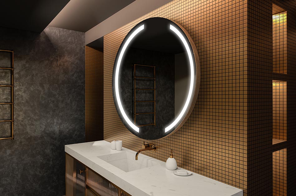 Espejo redondo decorativo con retroiluminación suave – espejo LED | ARTFORMA