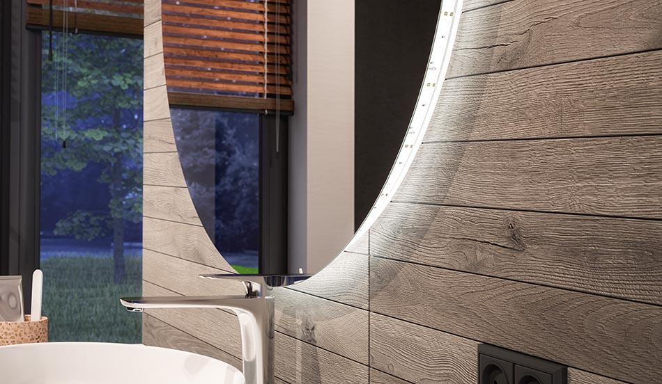 Espejo redondo con iluminación LED ambiental – espejo de baño | ARTFORMA