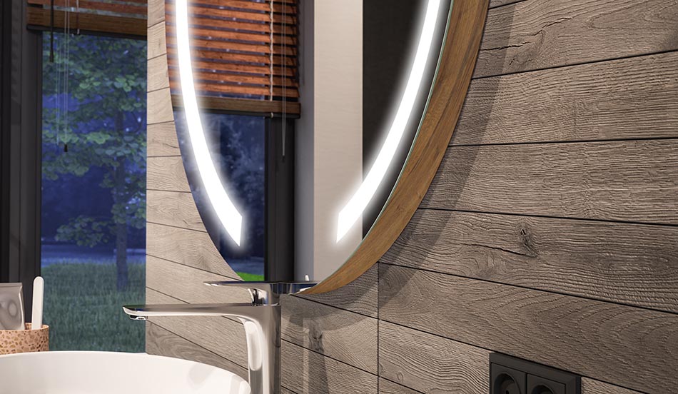 Espejo redondo con iluminación LED ambiental – espejo de baño | ARTFORMA