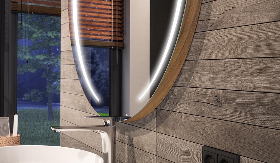 Espejo redondo con iluminación LED ambiental – espejo de baño | ARTFORMA