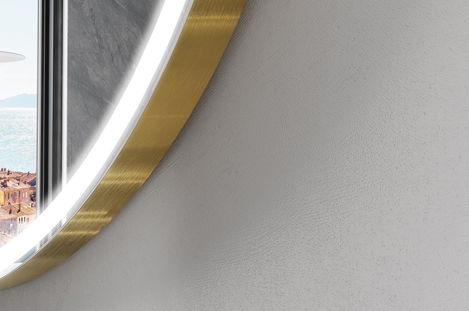 Espejo LED con forma irregular y luz ambiental – espejo decorativo | ARTFORMA