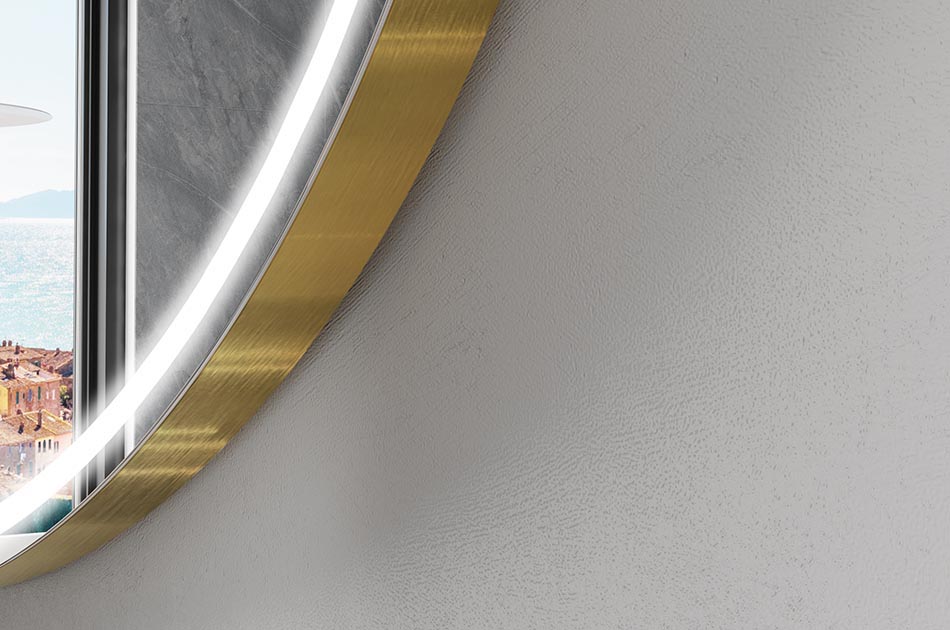 Espejo LED con forma irregular y luz ambiental – espejo decorativo | ARTFORMA