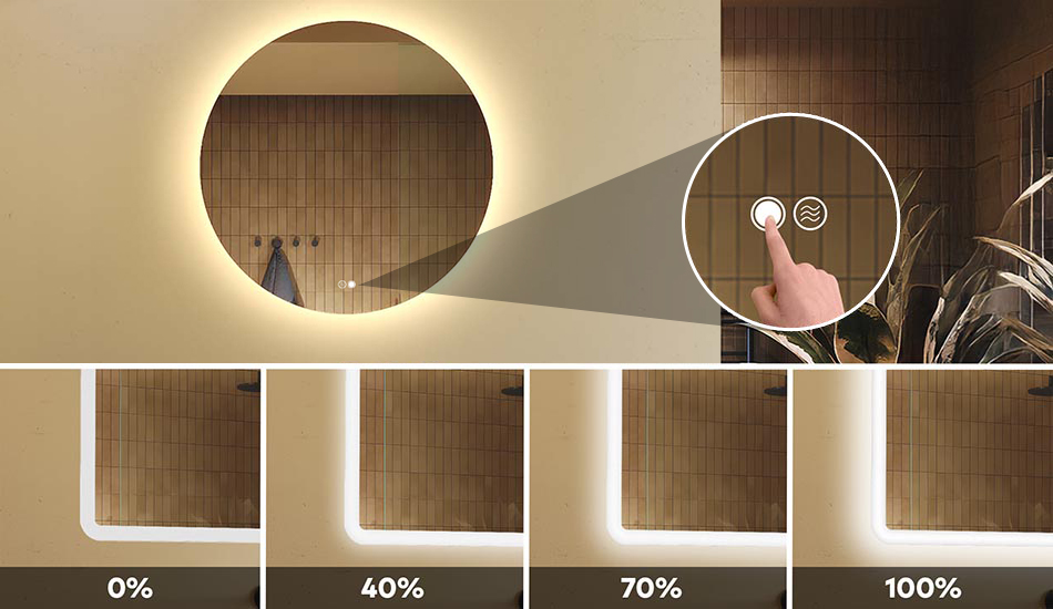 Cambia la intensidad de la luz del espejo del baño