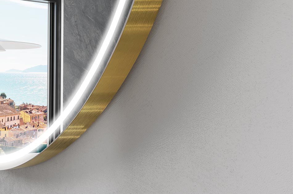 Espejo conectado con bordes orgánicos e iluminación LED – espejo con diseño único | ARTFORMA