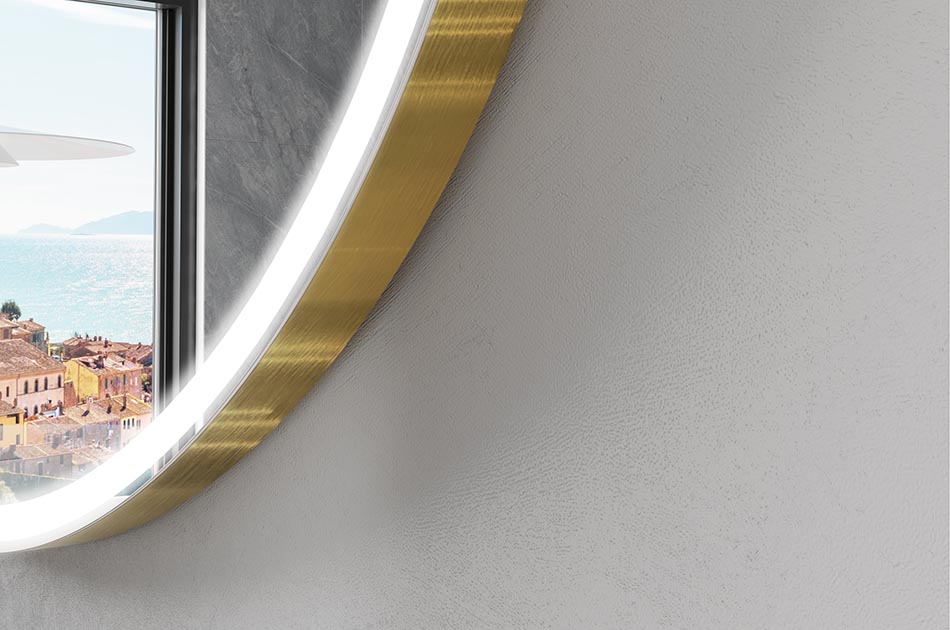 Espejo conectado con bordes orgánicos e iluminación LED – espejo con diseño único | ARTFORMA