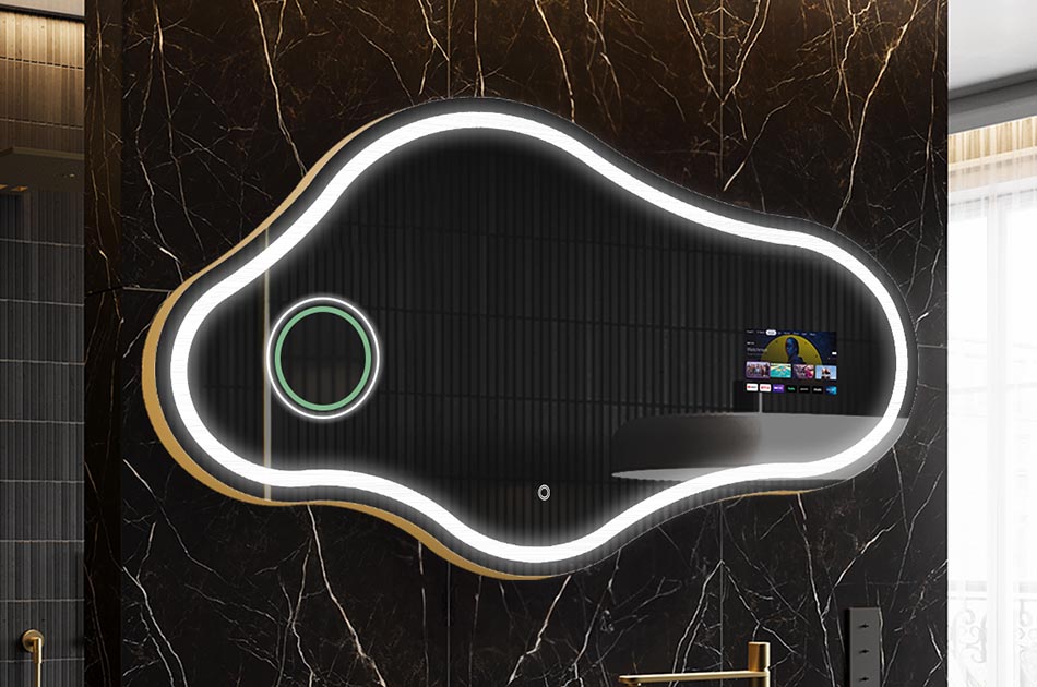 Espejo LED con forma libre y pantalla táctil – espejo artístico | ARTFORMA