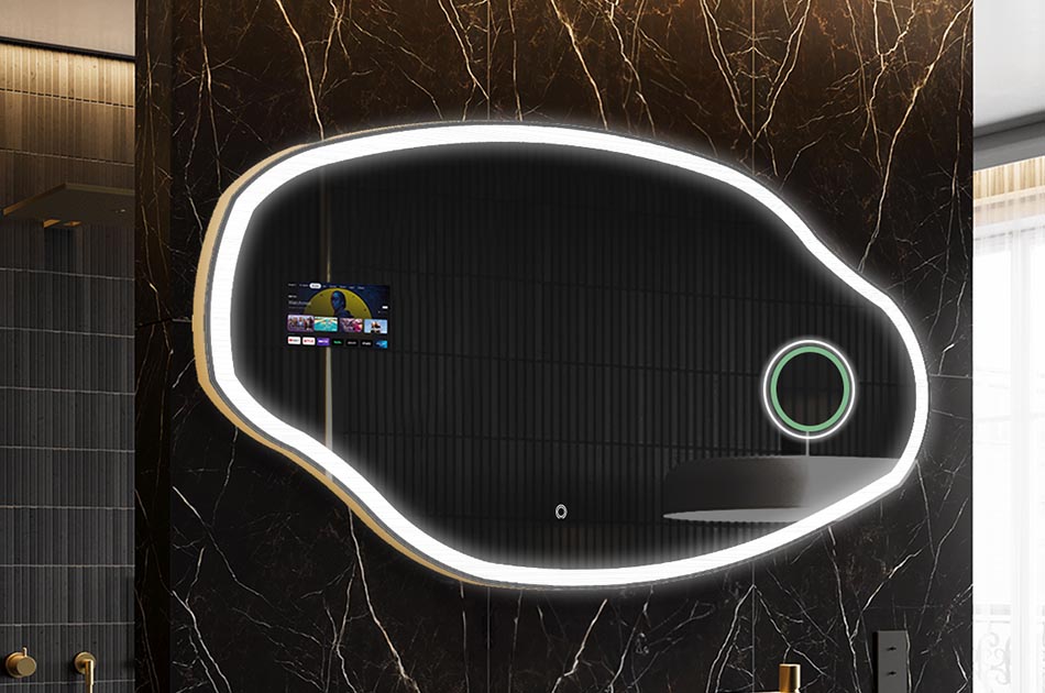 Espejo LED con forma libre y pantalla táctil – espejo artístico | ARTFORMA