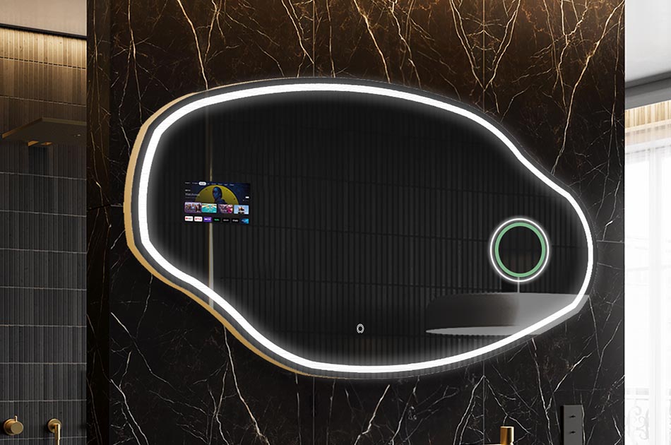 Espejo LED con forma libre y pantalla táctil – espejo artístico | ARTFORMA