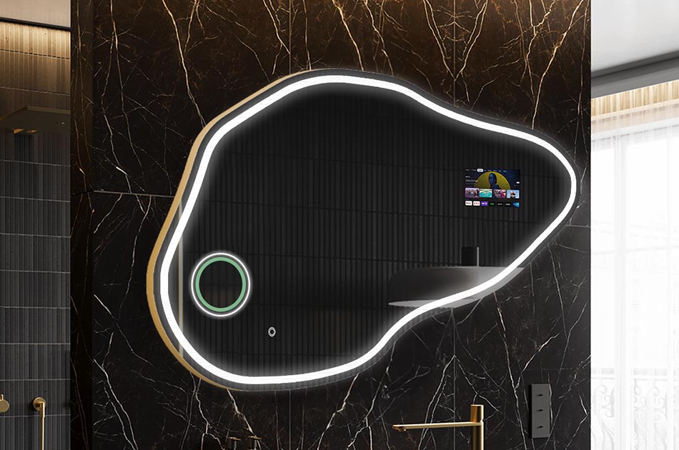 Espejo LED con forma libre y pantalla táctil – espejo artístico | ARTFORMA