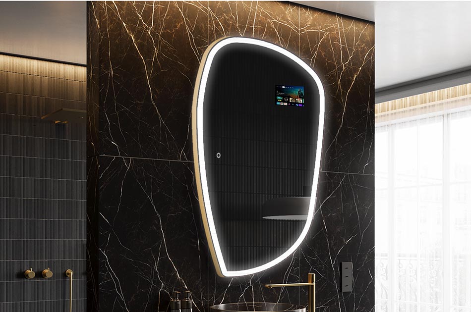 Espejo LED con forma libre y pantalla táctil – espejo artístico | ARTFORMA