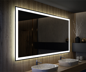 Espejo cuadrado con luz perimetral integrada en marco Ability de Ledim –  Lavabosconestilo