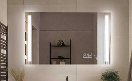 Espejos clásicos rectangulares con iluminación