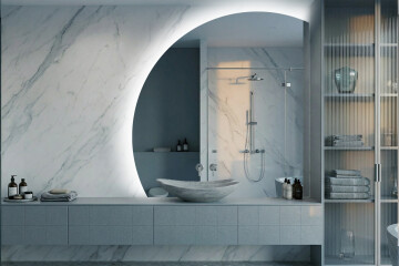 Espejo en cuarto de círculo