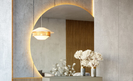 Espejos en forma de cuarto de círculo