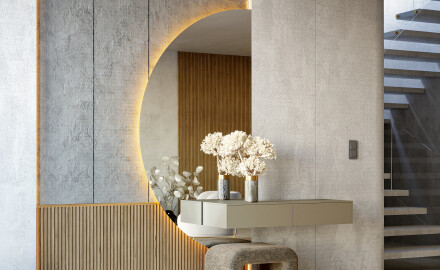 Espejos en forma de medio círculo