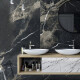 Gres esmaltado para suelo, 60 x 120, con vetas doradas, mate, rectificado, A4H110 Pierre Black #6