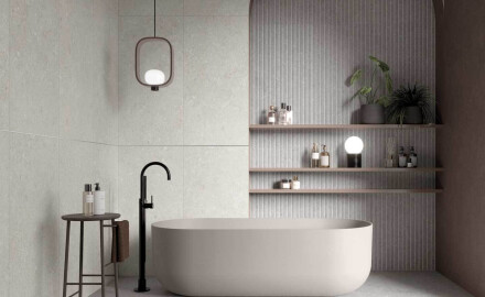 Gres para suelo de 60 x 120 cm, color taupe mate, A4H1102 Shellstone Taupe
