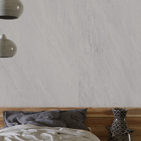 Gres esmaltado para suelo, 60 x 120 cm, gris claro, efecto piedra, mate, A4H1127, Agathos White #5