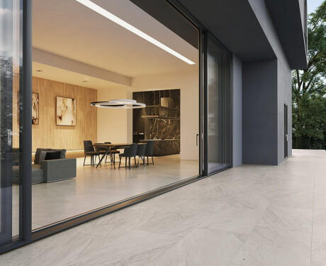 Gres esmaltado para suelo, 120 x 280 cm, gris piedra mate, A4H1129 Agathos Grey