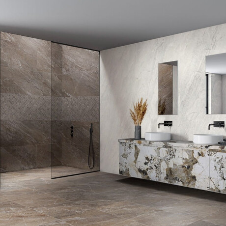 Gres esmaltado para suelo, 120 x 280 cm, marrón piedra mate, A4H1133, Agathos Multicolor #1