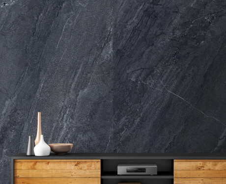 Gres esmaltado para suelo, 120 x 280 cm, antracita, efecto piedra, mate, A4H1137 Agathos Anthracite