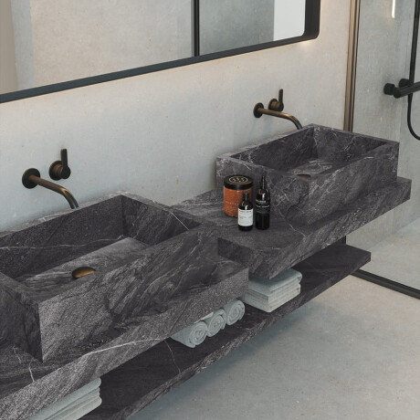 Gres esmaltado para suelo, 60 x 120 cm, color antracita, acabado mate, A4H1139 Agathos Anthracite #7