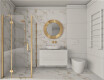 Gres esmaltado para suelo, 60 x 120 cm, blanco con vetas doradas, mate, rectificado, A4H116 Varenna