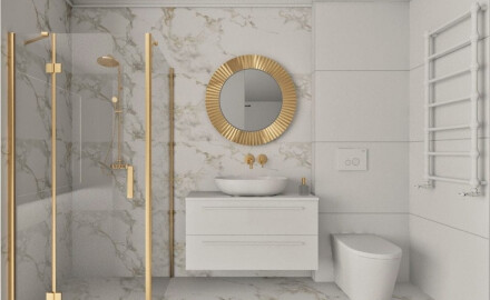 Gres esmaltado para suelo, 60 x 120 cm, blanco con vetas doradas, mate, rectificado, A4H116 Varenna