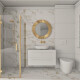 Gres esmaltado para suelo, 60 x 120 cm, blanco con vetas doradas, mate, rectificado, A4H116 Varenna #1
