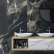 Azulejo de gres de gran formato, 120 x 280 cm, negro brillante con vetas doradas, rectificado, A4H195 Pierre Black #2