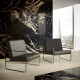 Azulejo de gres de gran formato, 120 x 280 cm, negro brillante con vetas doradas, rectificado, A4H195 Pierre Black #4