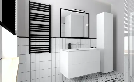 Azulejo cerámico para pared 10x20, blanco mate, liso, A4H23 Blanco Mate