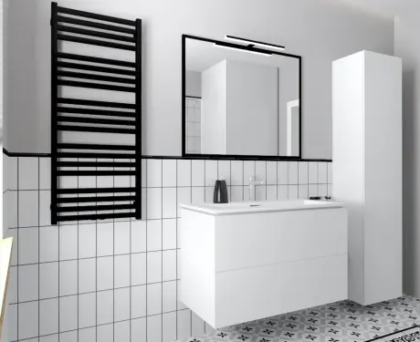 Azulejo cerámico para pared 10x20, blanco mate, liso, A4H23 Blanco Mate