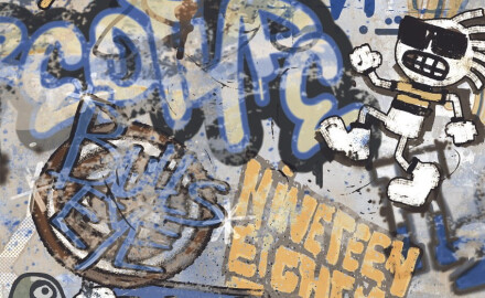 Gres esmaltado para suelo, 120 x 280 cm, gris mate, rectificado, A4H248 City Graffiti Grey