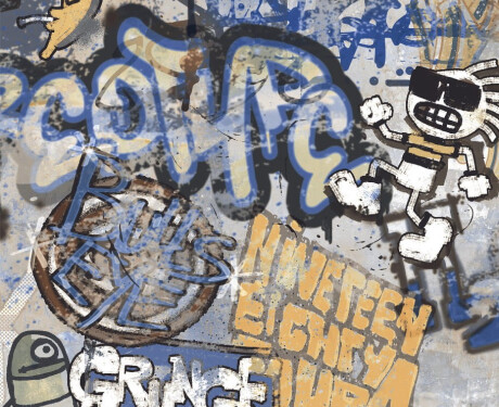 Gres esmaltado para suelo, 120 x 280 cm, gris mate, rectificado, A4H248 City Graffiti Grey