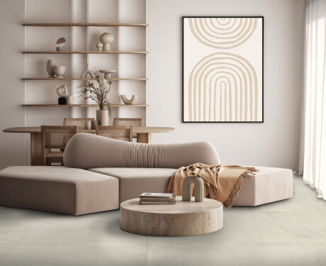 Gres esmaltado para suelo, 60 x 120 cm, gris claro efecto hormigón, mate, rectificado, A4H302 Massive Snow