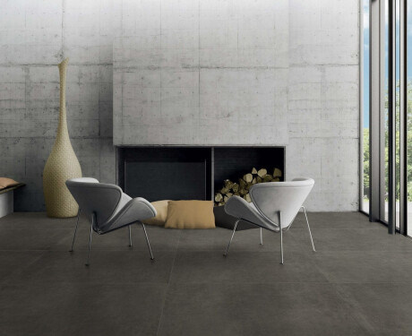 Gres esmaltado para suelo, 60 x 120 cm, gris oscuro mate, rectificado, A4H327 Massive Dimgray