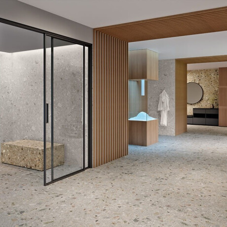 Gres esmaltado para suelo, 120 x 280 cm, color beige, efecto terrazo, mate, rectificado, A4H406 Ceppo Di Gre Warm #1
