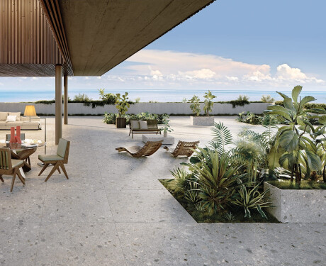 Gres esmaltado para suelo, 120 x 280 cm, gris terrazo mate, rectificado, A4H416 Ceppo Di Gre Multi