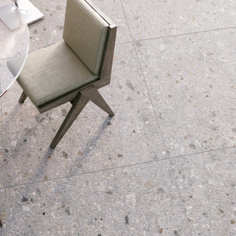 Gres esmaltado para suelo, 60 x 120 cm, gris claro mate, rectificado, A4H418, terrazo Ceppo Di Gre Multi #10