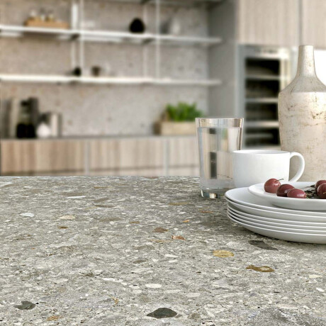 Gres esmaltado para suelo, 60 x 120 cm, gris claro mate, rectificado, A4H418, terrazo Ceppo Di Gre Multi #18