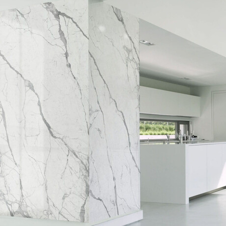 Gres esmaltado para suelo, 120 x 280 cm, mate, con vetas grises, rectificado, A4H452 Statuario Superiore #4