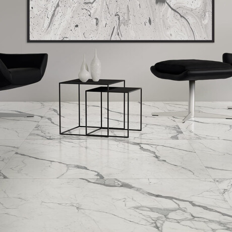 Gres esmaltado para suelo, 120 x 120 cm, mate, con vetas grises, rectificado, A4H455 Statuario Superiore #3