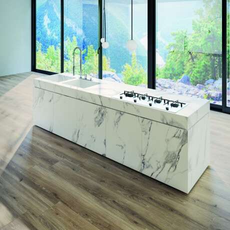 Azulejo de gres de gran formato, 120 x 270 cm, con vetas grises, mate, rectificado, A4H463 Calacatta #12